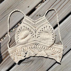 Crochet Crop Top from Golden Gypsy - NWOT - Cream - Small